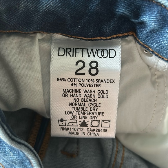 DRIFTWOOD TWO TONE WIDE LEG DENIM JEANS PANTS SIZE 28 MSRP 148.00 NWT - Picture 11 of 11
